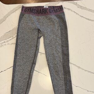 Gymshark Gray and Purple Leggings Stretchy Athletic Leggings EUC